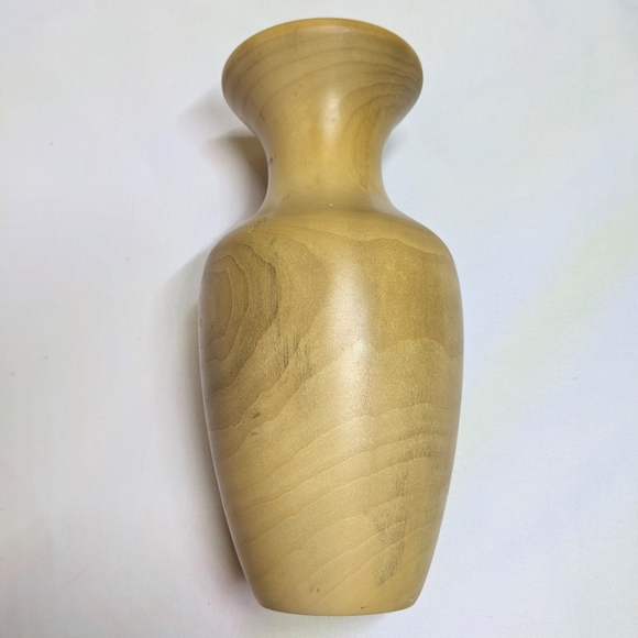 Hand Crafted Other - Aspen Wood Lathe-turned Vase, Unsigned, 7" Tall